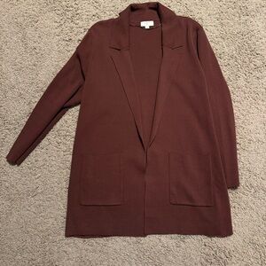 NWOT LOFT Outlet sweater blazer, brown, sz PXL